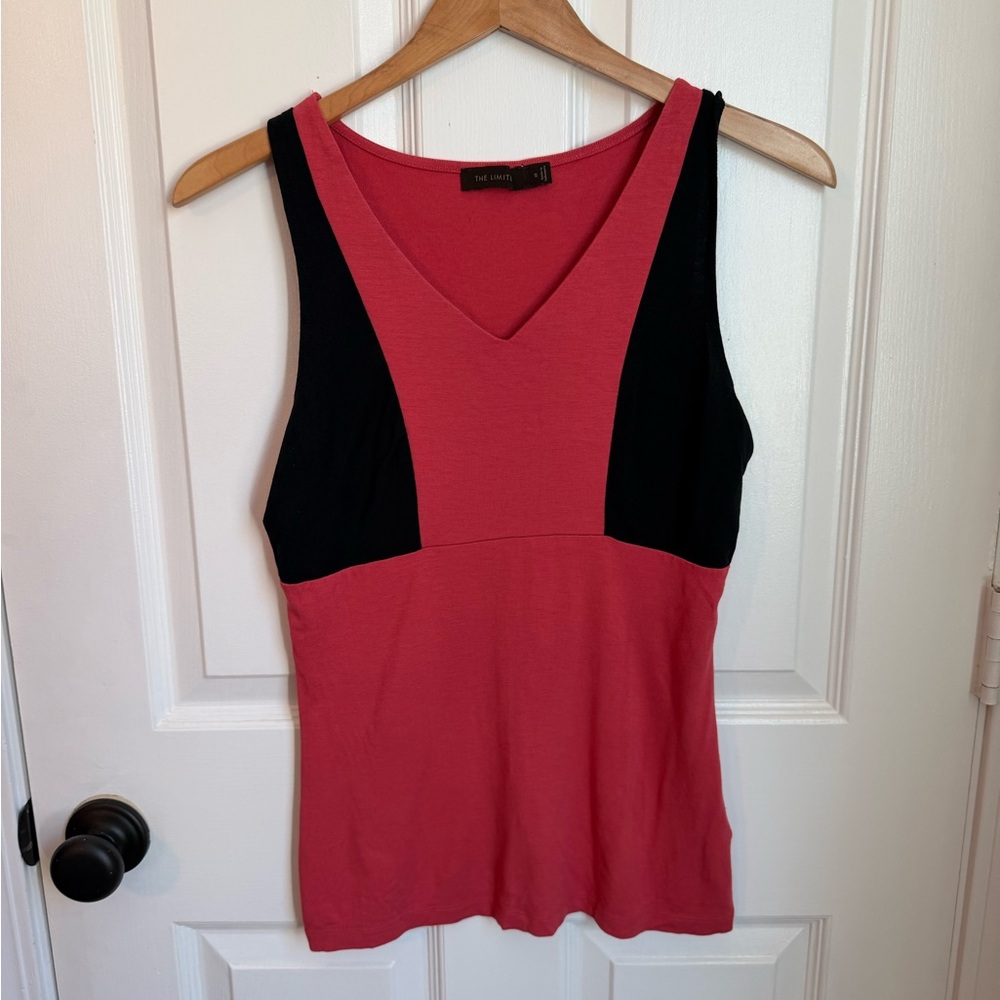 🍂 5/$25 Color-blocked Deep V-neck Sleeveless Top - Raspberry - Picture 4 of 10